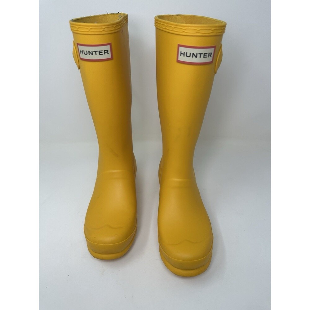 Hunter Original Kids Gloss Rain Boots Girls size 4G/3B  Mint condition  Yellow